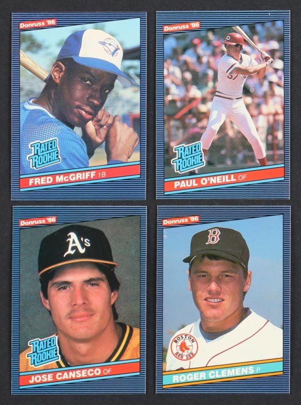 1986 Donruss Baseball Complete Factory Set of (660) Cards with Jose Canseco #39 RC, Fred McGriff #28 RC, Roger Clemens #172, Paul O’Neill #37 RC at PristineAuction.com 1986 Donruss Baseball Complete Factory Set of (660) Cards with Jose Canseco #39 RC, Fred McGriff #28 RC, Roger Clemens #172, Paul O’Neill #37 RC at PristineAuction.com