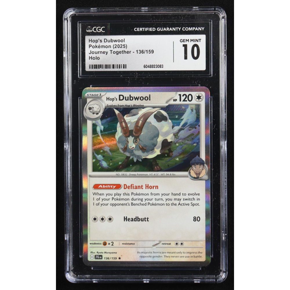 Hop's Dubwool 2025 Pokemon Journey Together #136 (CGC 10) at PristineAuction.com