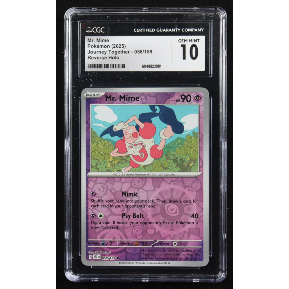 Mr. Mime 2025 Pokemon Journey Together #058 (CGC 10) at PristineAuction.com
