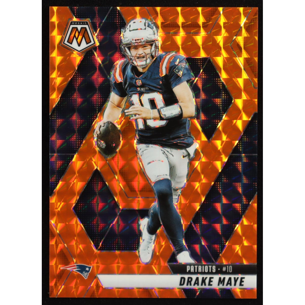 Drake Maye 2025 Panini Mosaic Mosaic Orange #64 #041/199 at PristineAuction.com