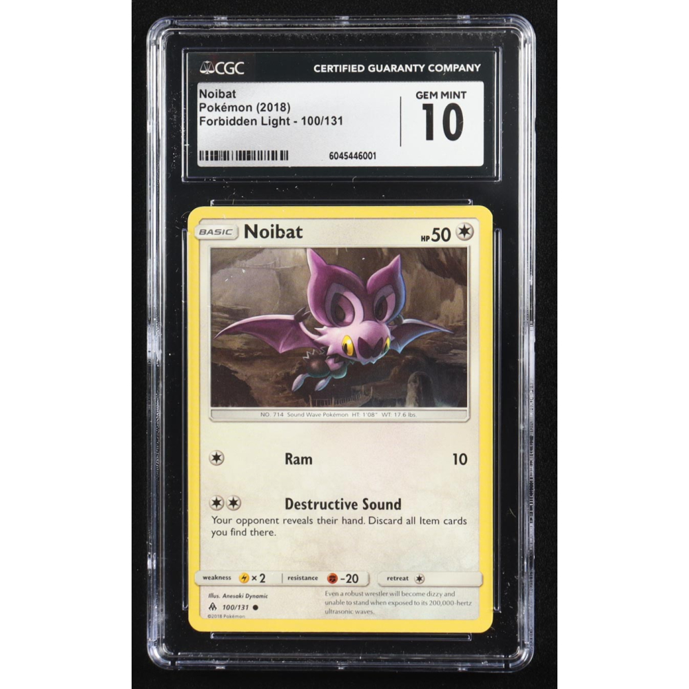 Noibat 2018 Pokemon Forbidden Light #100 (CGC 10) at PristineAuction.com