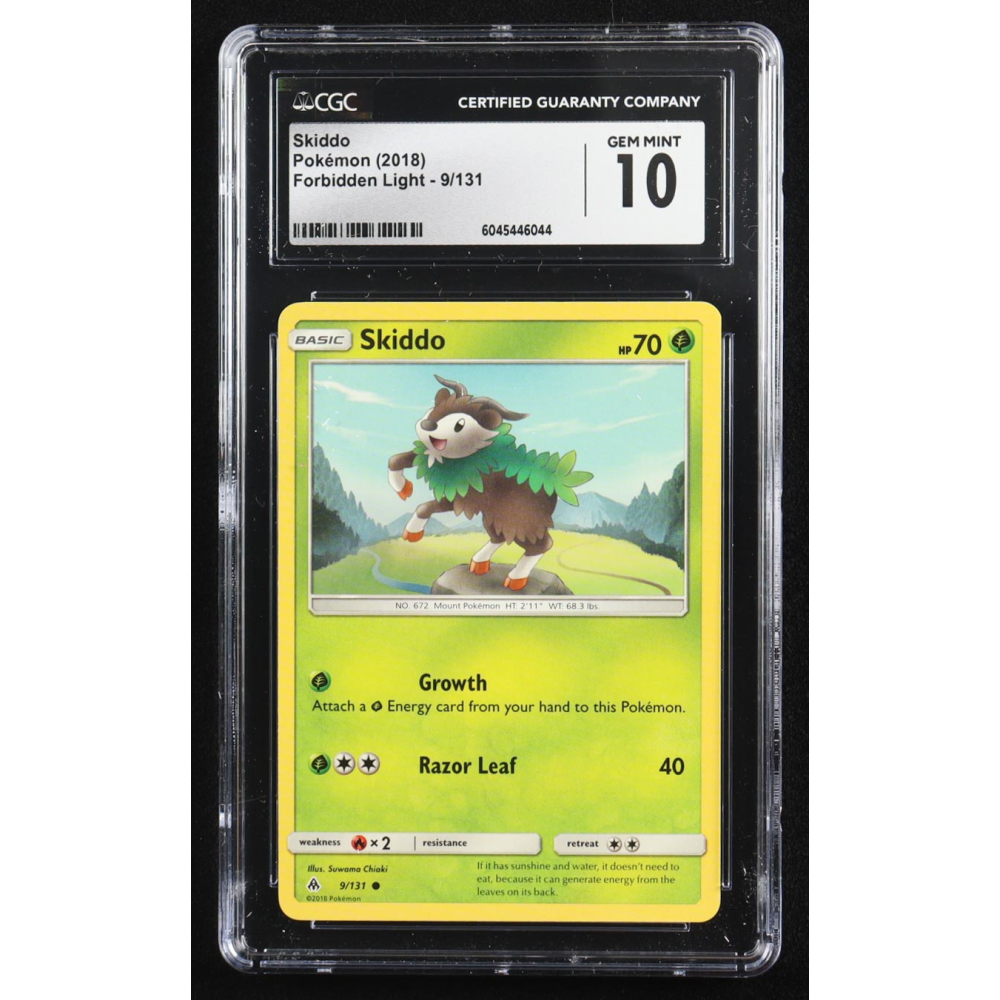 Skiddo 2018 Pokemon Forbidden Light #9 (CGC 10) at PristineAuction.com