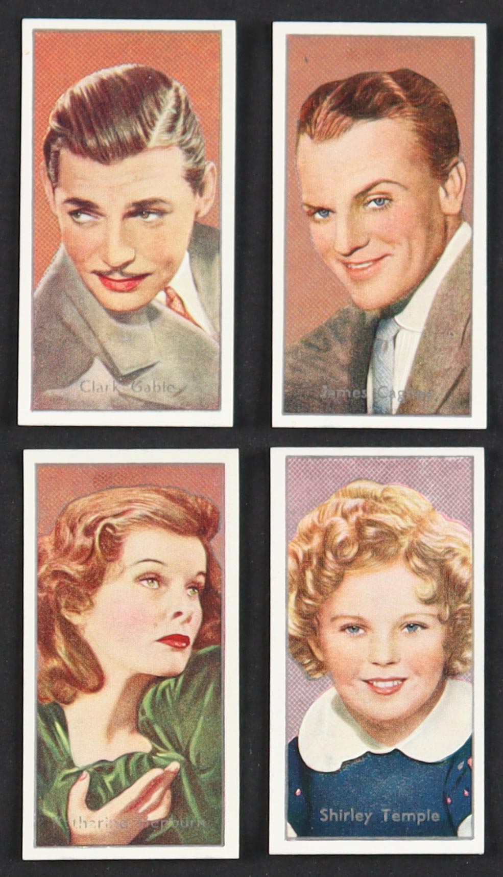 1936 Carreras Film Stars Complete Set of (50) Cigarette Cards with Clark Gable #41, Shirley Temple #22, James Cagney, and Katharine Hepburn at PristineAuction.com 1936 Carreras Film Stars Complete Set of (50) Cigarette Cards with Clark Gable #41, Shirley Temple #22, James Cagney, and Katharine Hepburn at PristineAuction.com