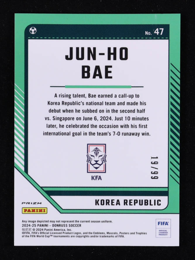 Bae Jun-ho 2024-25 Donruss Optic Pink Velocity #47 #19/99 at PristineAuction.com Bae Jun-ho 2024-25 Donruss Optic Pink Velocity #47 #19/99 at PristineAuction.com