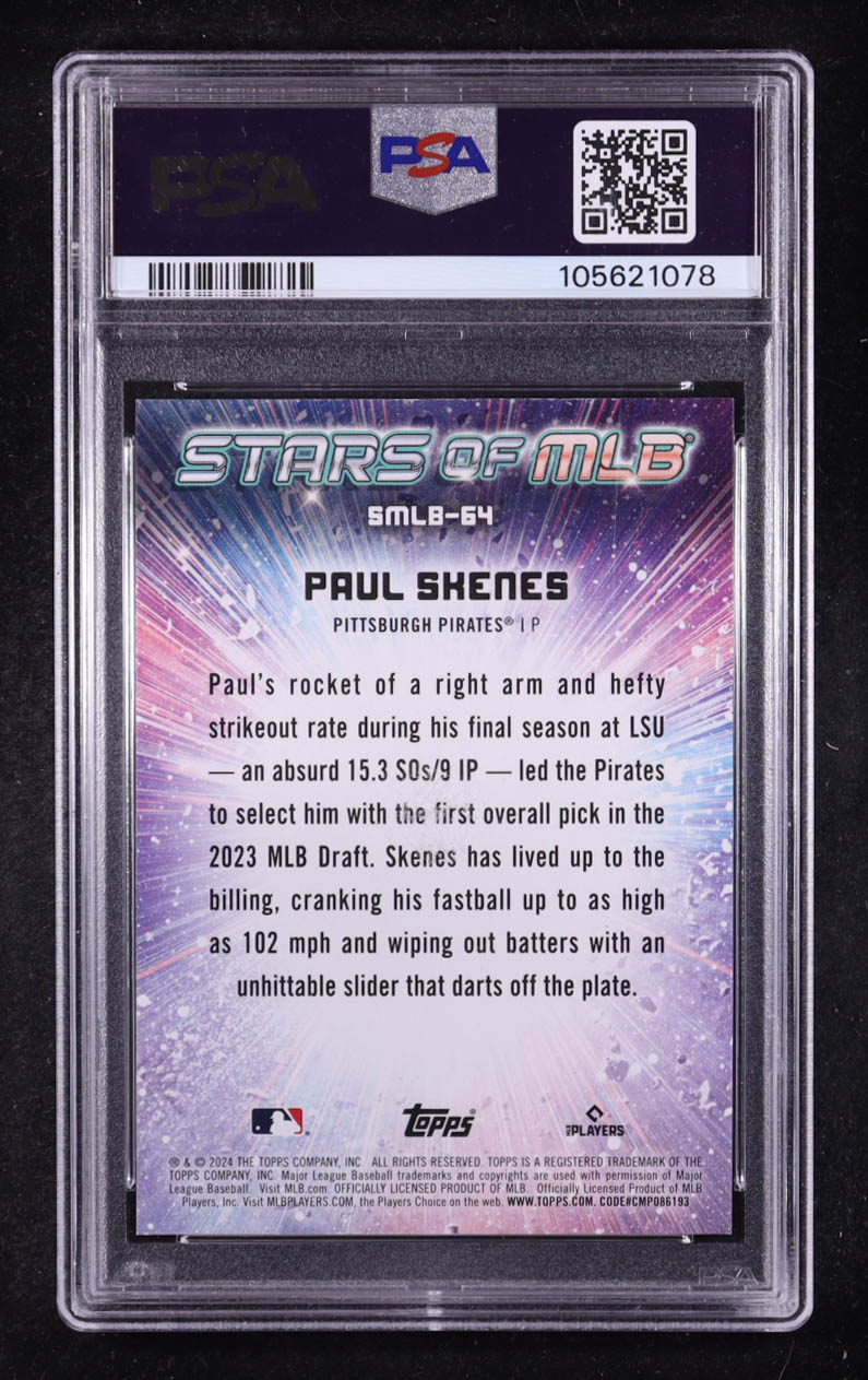 Paul Skenes 2024 Topps Stars of MLB Chrome #CSMLB64 (PSA 9) at PristineAuction.com Paul Skenes 2024 Topps Stars of MLB Chrome #CSMLB64 (PSA 9) at PristineAuction.com