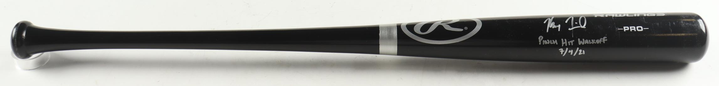 Max Fried Signed Rawlings Baseball Bat Inscribed "Pinch Hit Walkoff 7/4/21" (Beckett) at PristineAuction.com Max Fried Signed Rawlings Baseball Bat Inscribed "Pinch Hit Walkoff 7/4/21" (Beckett) at PristineAuction.com