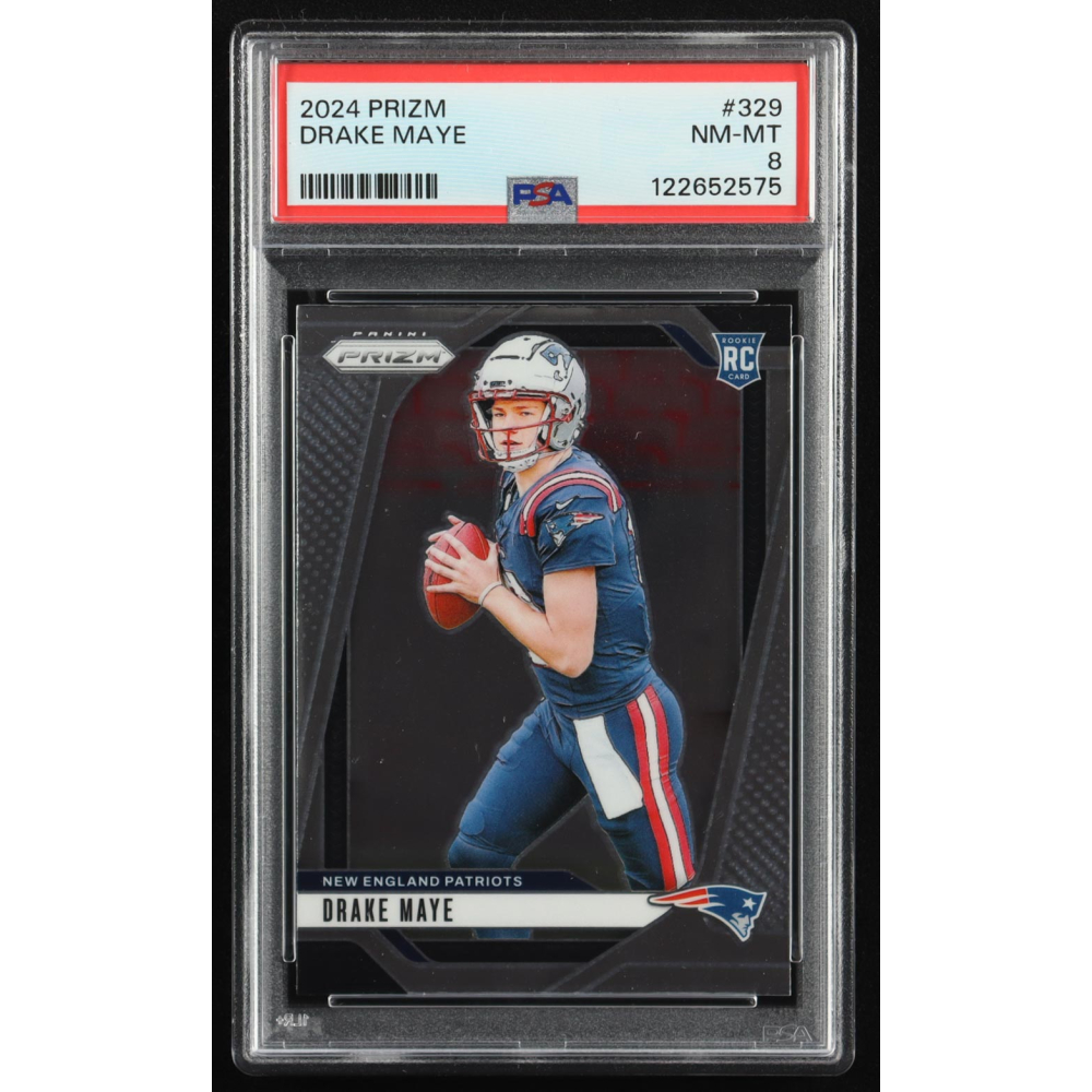 Drake Maye 2024 Panini Prizm #329 RC (PSA 8) at PristineAuction.com