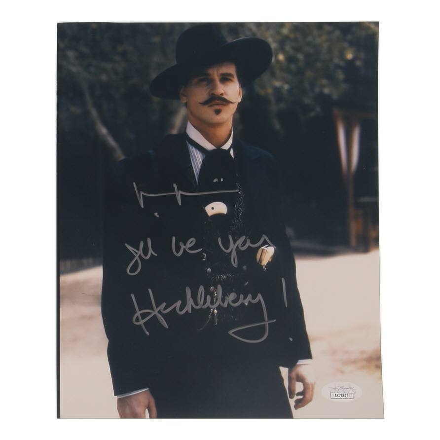 Val Kilmer Signed "Tombstone" 8x10 Photo Inscribed "I'll Be Your Huckleberry!" (JSA) at PristineAuction.com Val Kilmer Signed "Tombstone" 8x10 Photo Inscribed "I'll Be Your Huckleberry!" (JSA) at PristineAuction.com