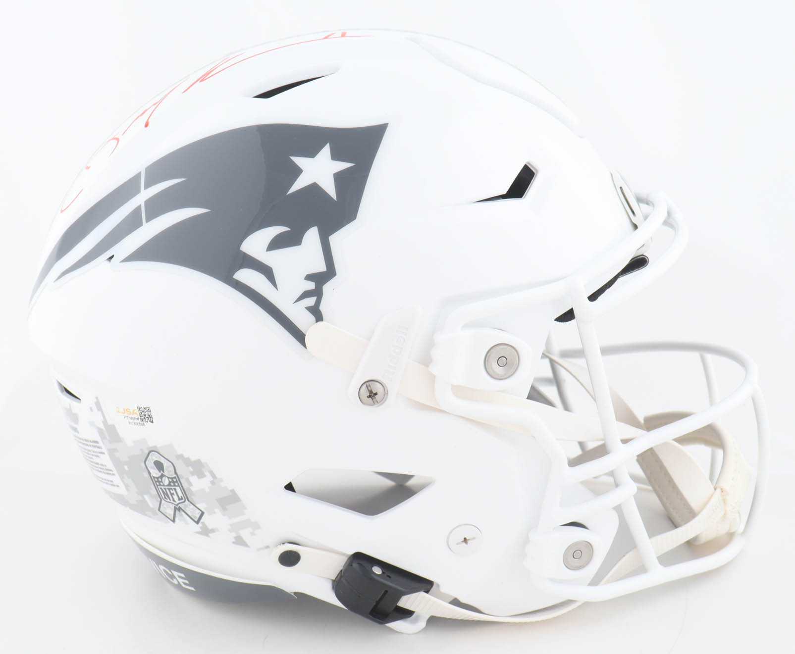 Julian Edelman Signed Patriots Full-Size Authentic On-Field Salute to Service Alternate Speedflex Helmet (JSA) at PristineAuction.com Julian Edelman Signed Patriots Full-Size Authentic On-Field Salute to Service Alternate Speedflex Helmet (JSA) at PristineAuction.com