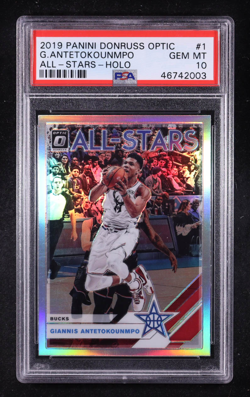 Giannis Antetokounmpo 2019-20 Donruss Optic All Stars Holo #1 (PSA 10) at PristineAuction.com Giannis Antetokounmpo 2019-20 Donruss Optic All Stars Holo #1 (PSA 10) at PristineAuction.com