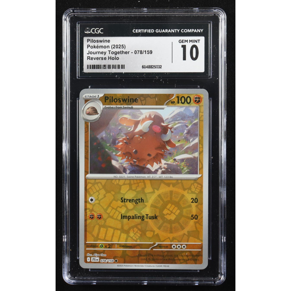 Piloswine 2025 Pokemon Journey Together #078 (CGC 10) at PristineAuction.com