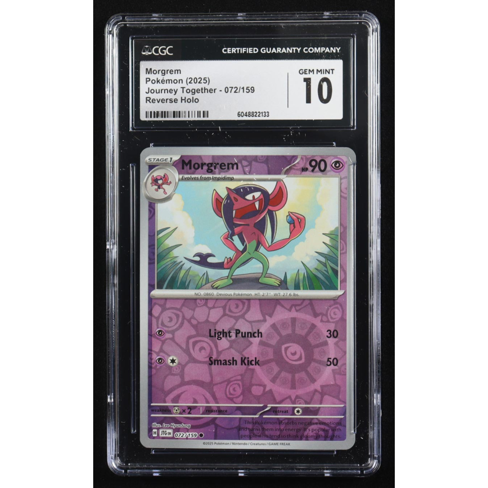 Morgrem 2025 Pokemon Journey Together #072 (CGC 10) at PristineAuction.com