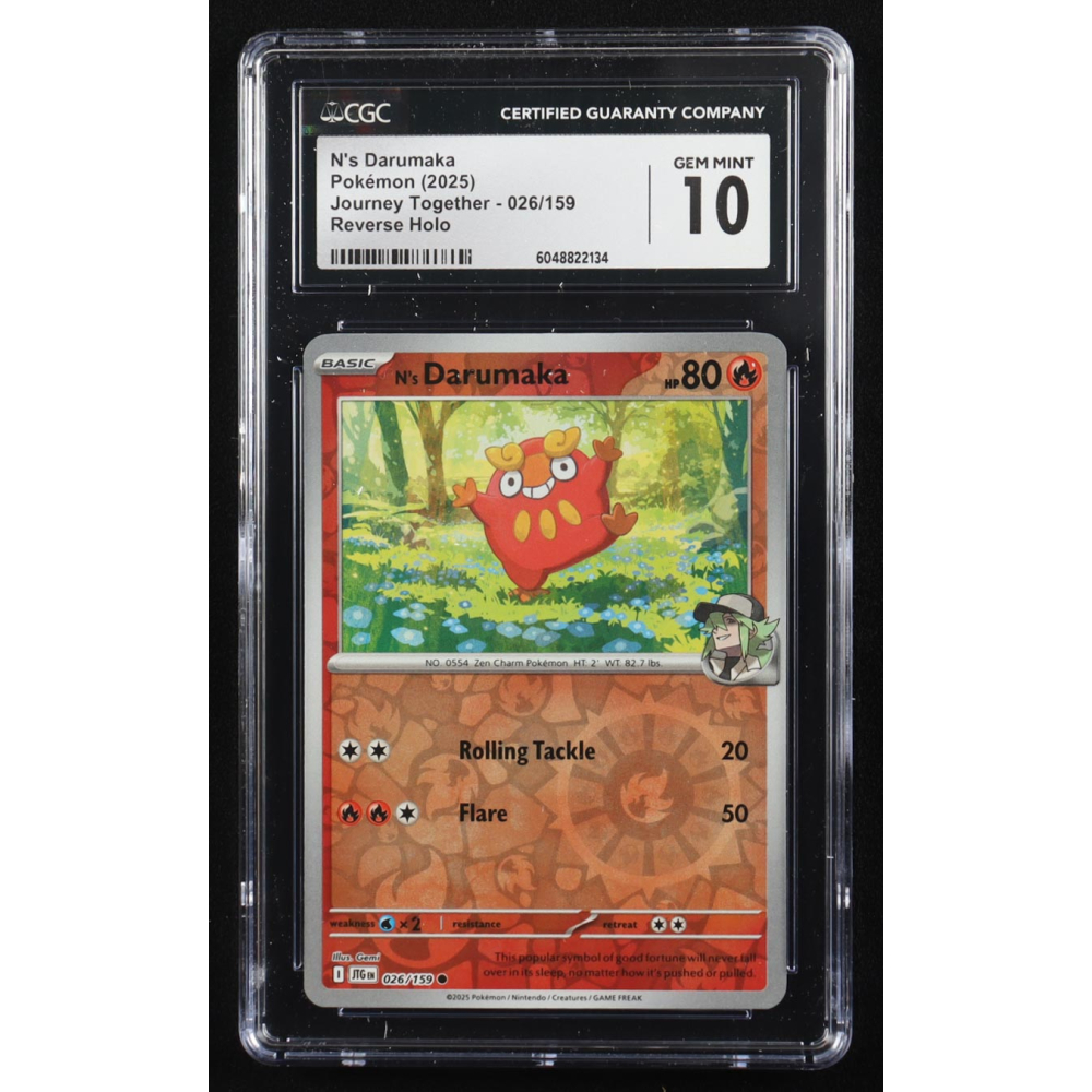 N's Darumaka 2025 Pokemon Journey Together #026 (CGC 10) at PristineAuction.com