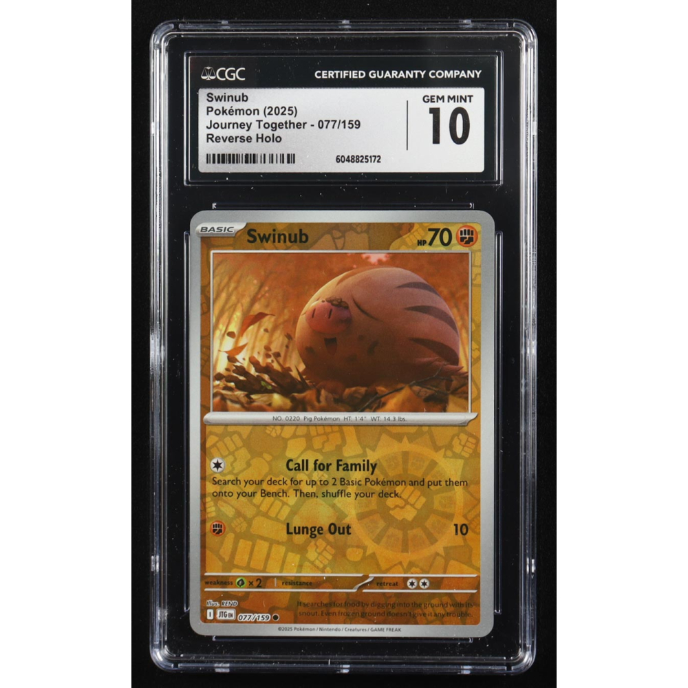 Swinub 2025 Pokemon Journey Together #077 (CGC 10) at PristineAuction.com