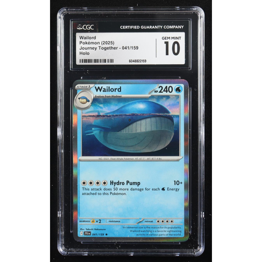 Wailord 2025 Pokemon Journey Together #041 (CGC 10) at PristineAuction.com