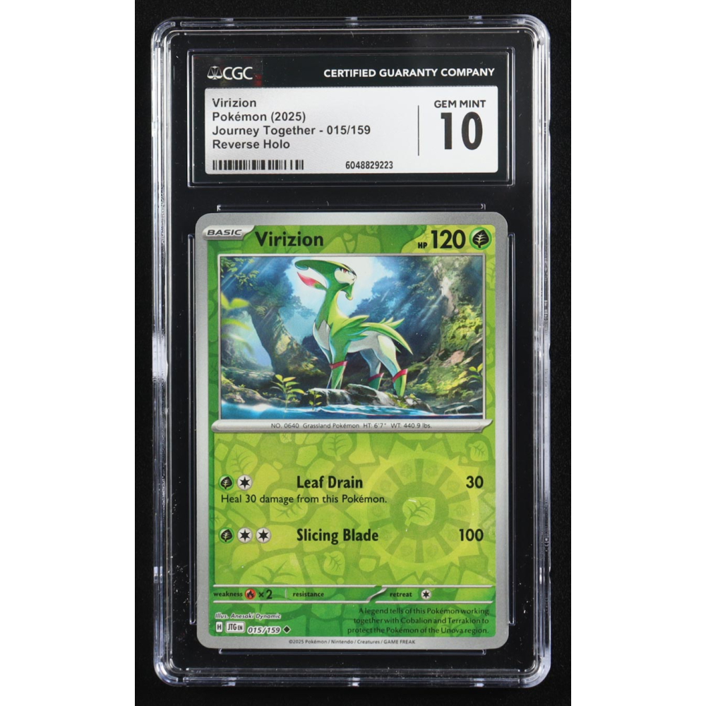 Virizion 2025 Pokemon Journey Together #015 (CGC 10) at PristineAuction.com