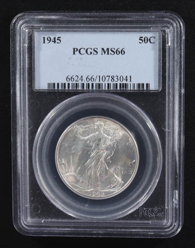 1945 Walking Liberty Half Dollar (PCGS MS66) at PristineAuction.com 1945 Walking Liberty Half Dollar (PCGS MS66) at PristineAuction.com