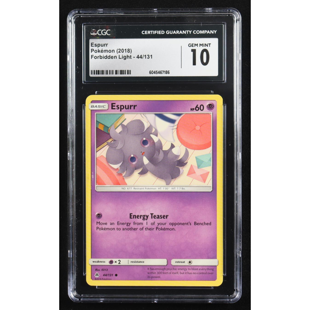 Espurr 2018 Pokemon Forbidden Light #44 (CGC 10) at PristineAuction.com