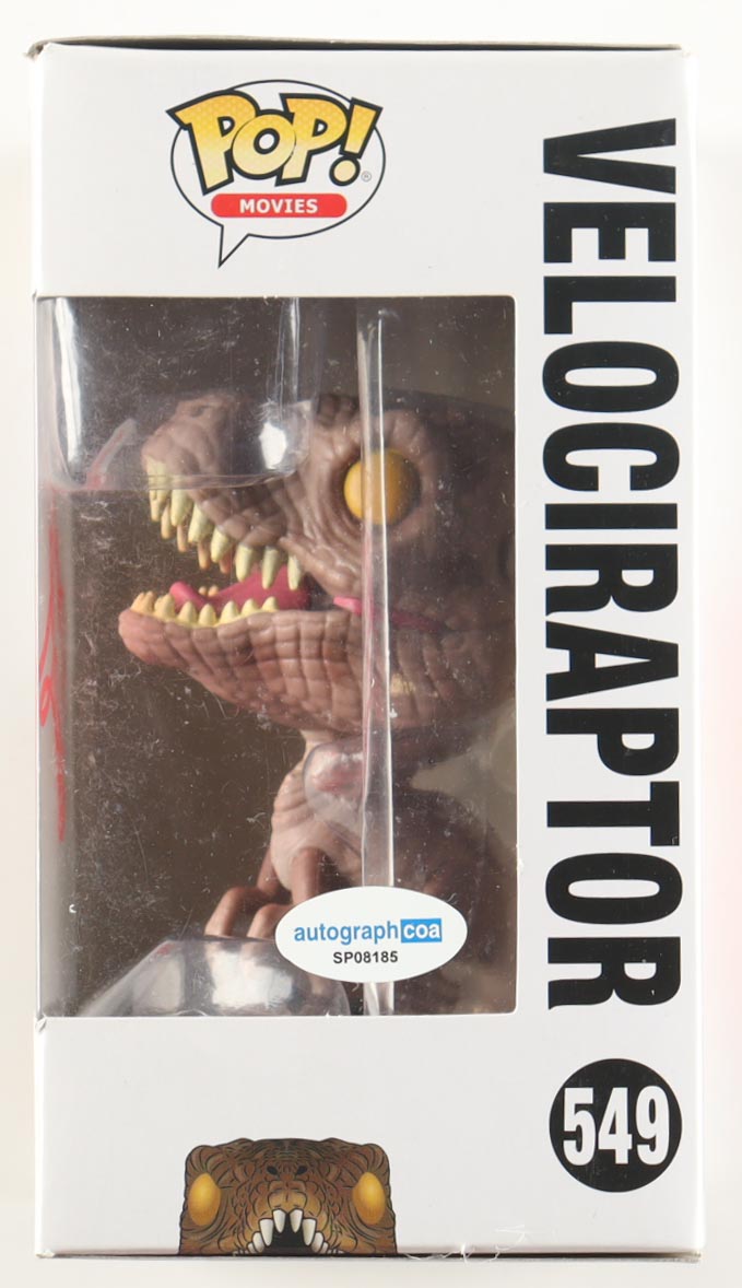 David Koepp Morgan Signed "Jurassic Park 25th Anniversary" #549 Velociraptor Funko Pop! Vinyl Figure (ACOA) at PristineAuction.com David Koepp Morgan Signed "Jurassic Park 25th Anniversary" #549 Velociraptor Funko Pop! Vinyl Figure (ACOA) at PristineAuction.com