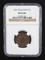 1864 Large Motto 2C (MS 65 BN) at PristineAuction.com