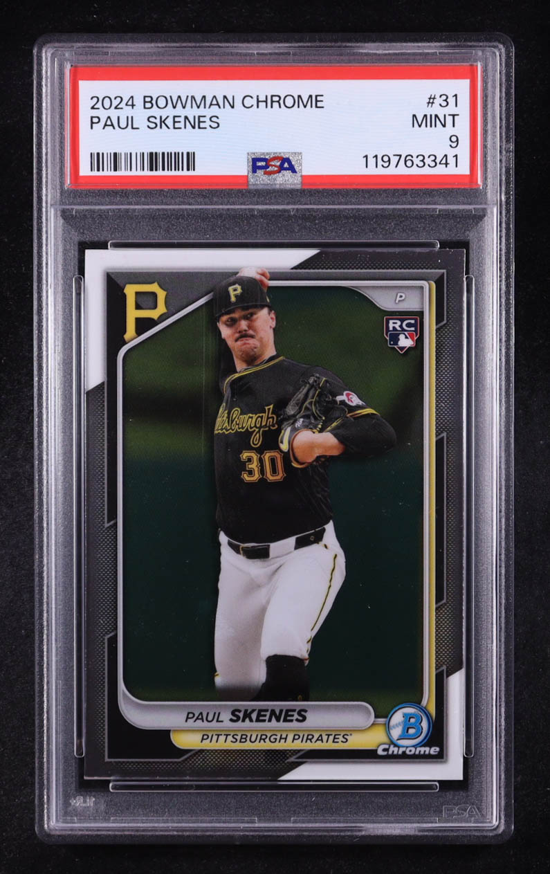 Paul Skenes 2024 Bowman Chrome #31 RC (PSA 9) at PristineAuction.com Paul Skenes 2024 Bowman Chrome #31 RC (PSA 9) at PristineAuction.com