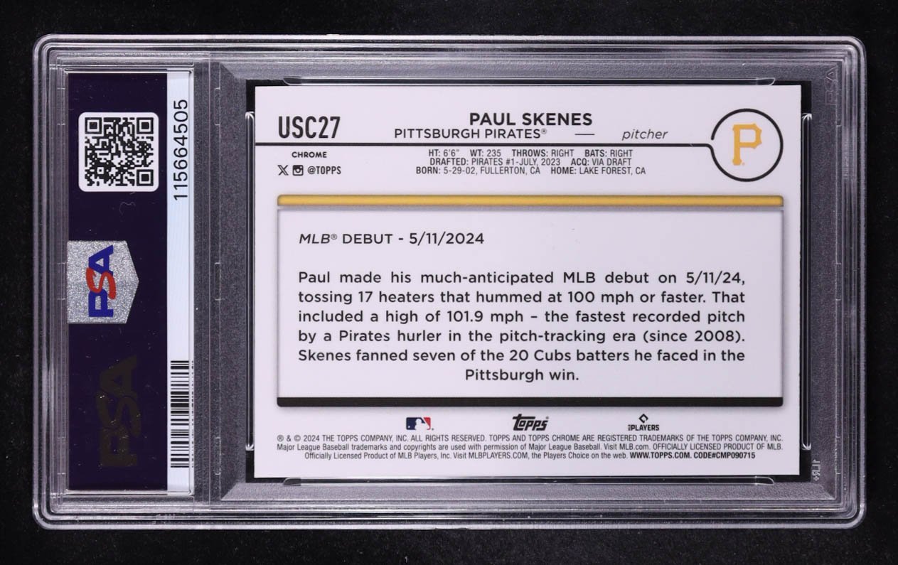 Paul Skenes 2024 Topps Chrome Update X-Fractors #USC27 RC (PSA 9) at PristineAuction.com Paul Skenes 2024 Topps Chrome Update X-Fractors #USC27 RC (PSA 9) at PristineAuction.com