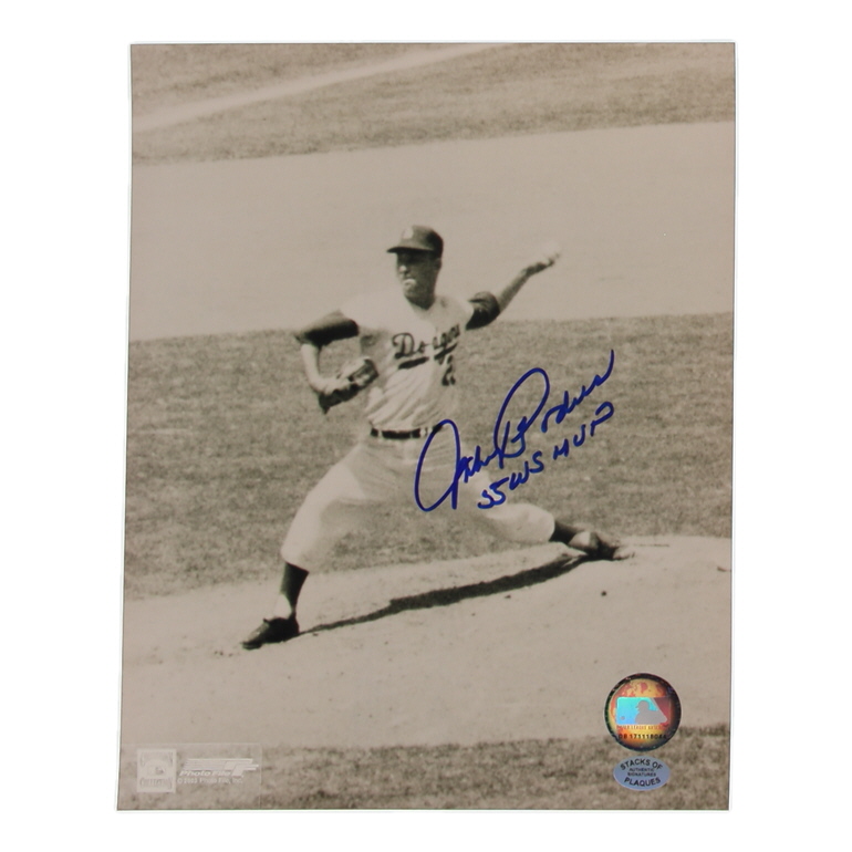 Johnny Podres Signed Dodgers 8x10 Photo Inscribed "55 WS MVP" (Stacks Of Plaques) at PristineAuction.com Johnny Podres Signed Dodgers 8x10 Photo Inscribed "55 WS MVP" (Stacks Of Plaques) at PristineAuction.com