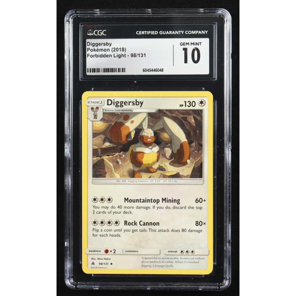 Diggersby 2018 Pokemon Forbidden Light #98 (CGC 10) at PristineAuction.com