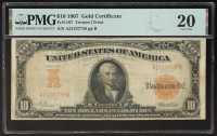 1907 $10 Ten Dollars Gold Certificate (PMG Very Fine 20) at PristineAuction.com