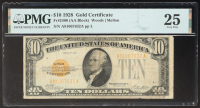 1928 $10 Ten Dollars Gold Certificate (PMG Very Fine 25) at PristineAuction.com