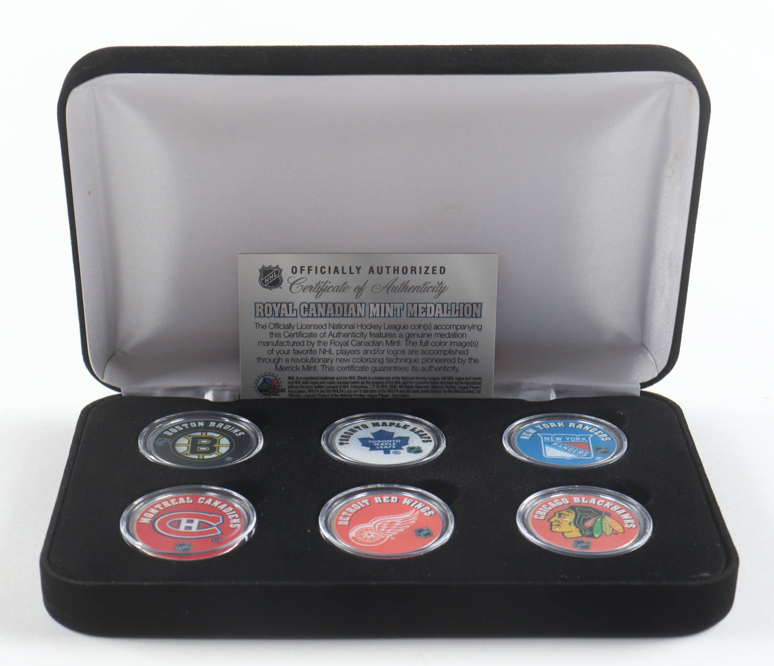 NHL Hockey "The Original Six" Merrick Mint Colorized US Coin Set at PristineAuction.com NHL Hockey "The Original Six" Merrick Mint Colorized US Coin Set at PristineAuction.com