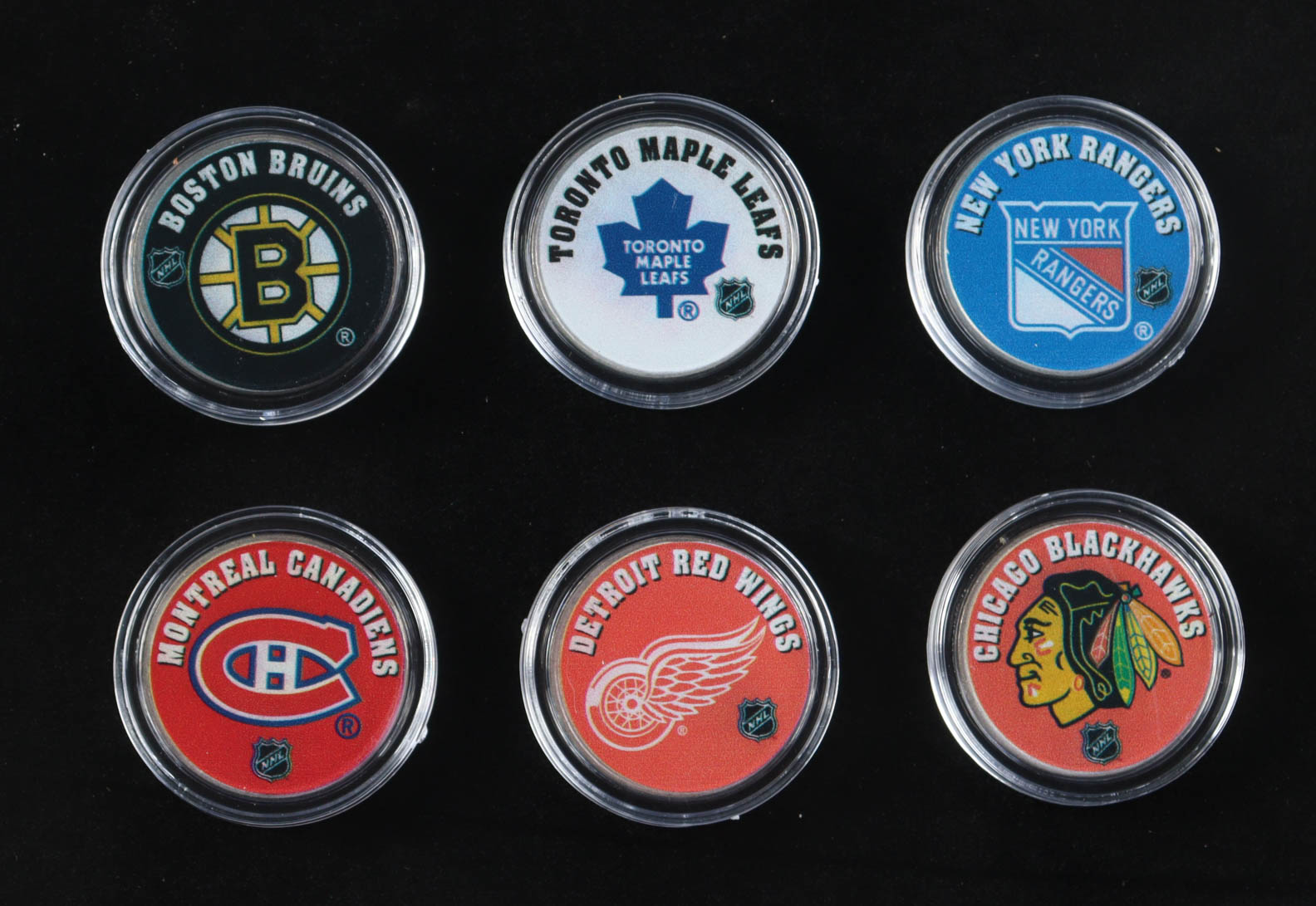 NHL Hockey "The Original Six" Merrick Mint Colorized US Coin Set at PristineAuction.com NHL Hockey "The Original Six" Merrick Mint Colorized US Coin Set at PristineAuction.com