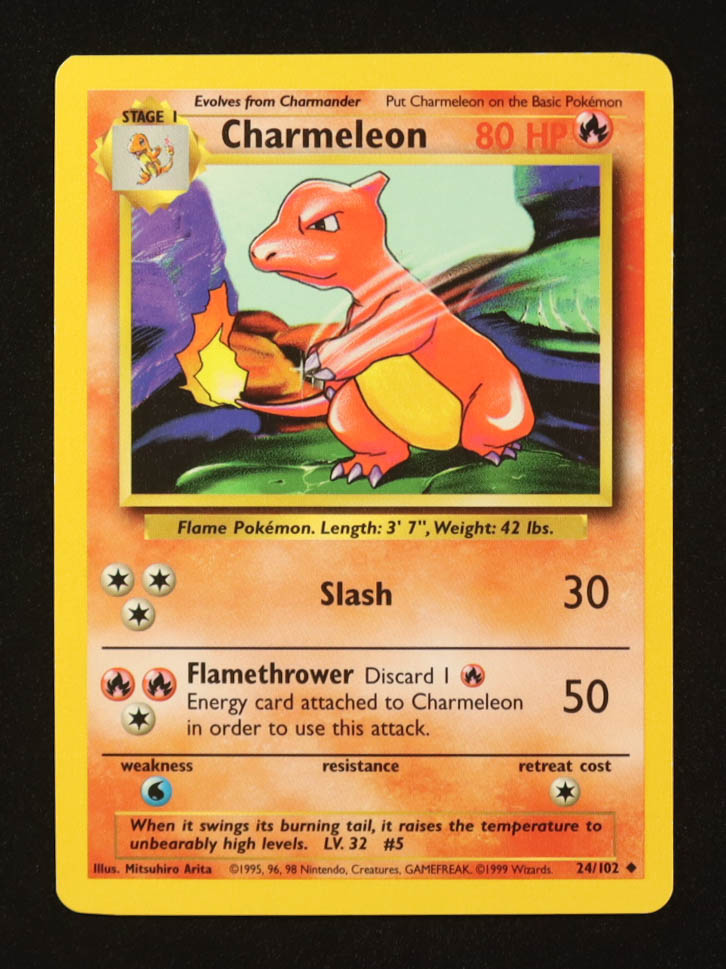 Charmeleon 1999 Pokemon Base Unlimited #24 at PristineAuction.com Charmeleon 1999 Pokemon Base Unlimited #24 at PristineAuction.com