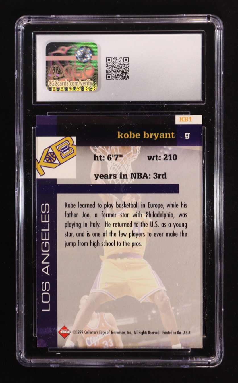 Kobe Bryant 1999 Collector's Edge KB8 #1 (CGC 9) at PristineAuction.com Kobe Bryant 1999 Collector's Edge KB8 #1 (CGC 9) at PristineAuction.com