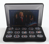 Donald Trump 45th President Merrick Mint Set of (15) 24kt Gold Plated Quarters Coin Set With Certificate at PristineAuction.com