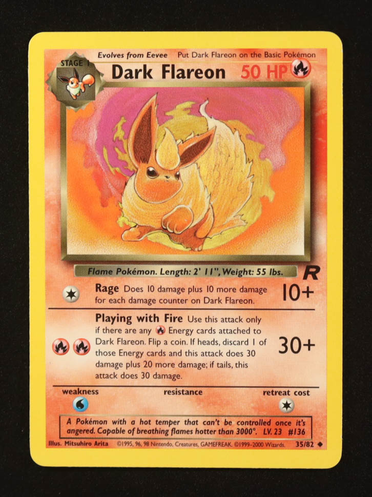 Dark Flareon 2000 Pokemon Team Rocket Unlimited #35 at PristineAuction.com Dark Flareon 2000 Pokemon Team Rocket Unlimited #35 at PristineAuction.com