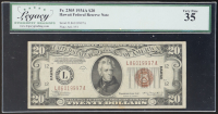 1934-A $20 Twenty Dollars Hawaii Overprint Federal Reserve Note (Legacy VF35) at PristineAuction.com