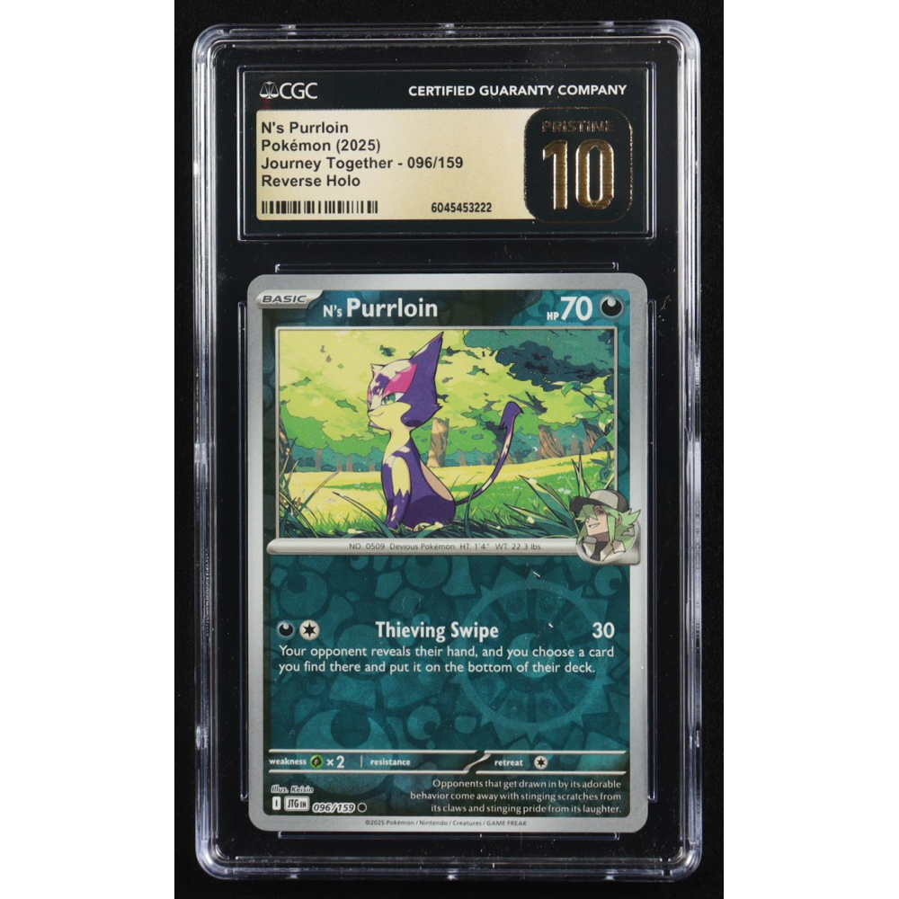 N's Purrloin 2025 Pokemon Journey Together #096 (CGC Pristine 10) at PristineAuction.com