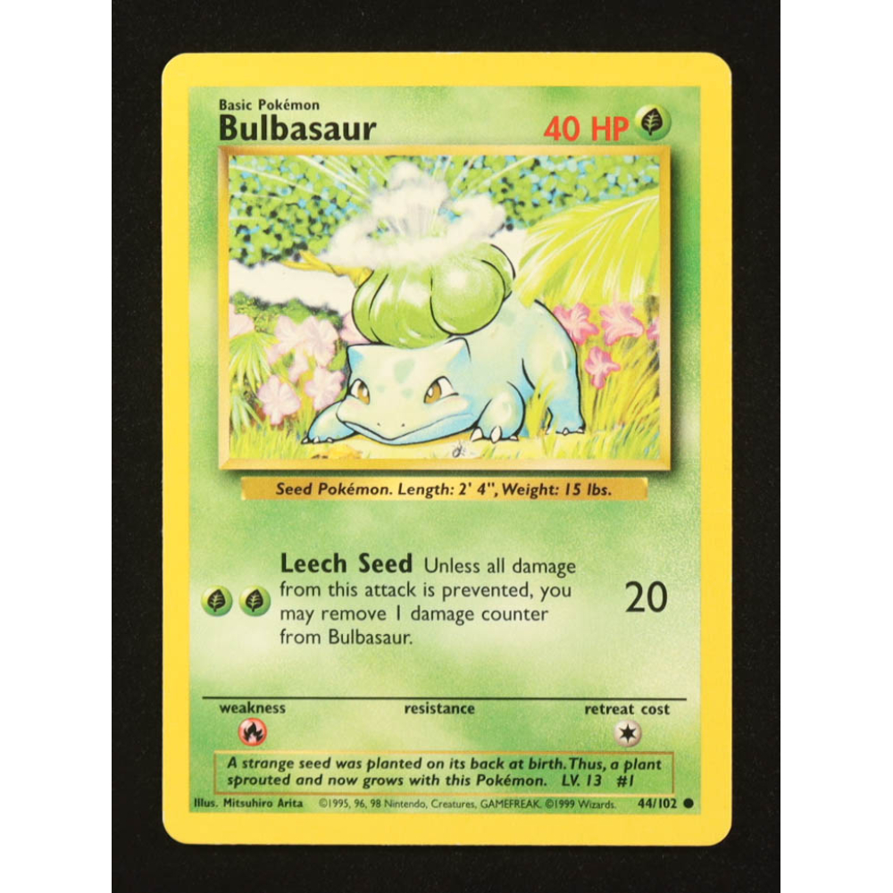 Bulbasaur 1999 Pokemon Base Unlimited #44 at PristineAuction.com