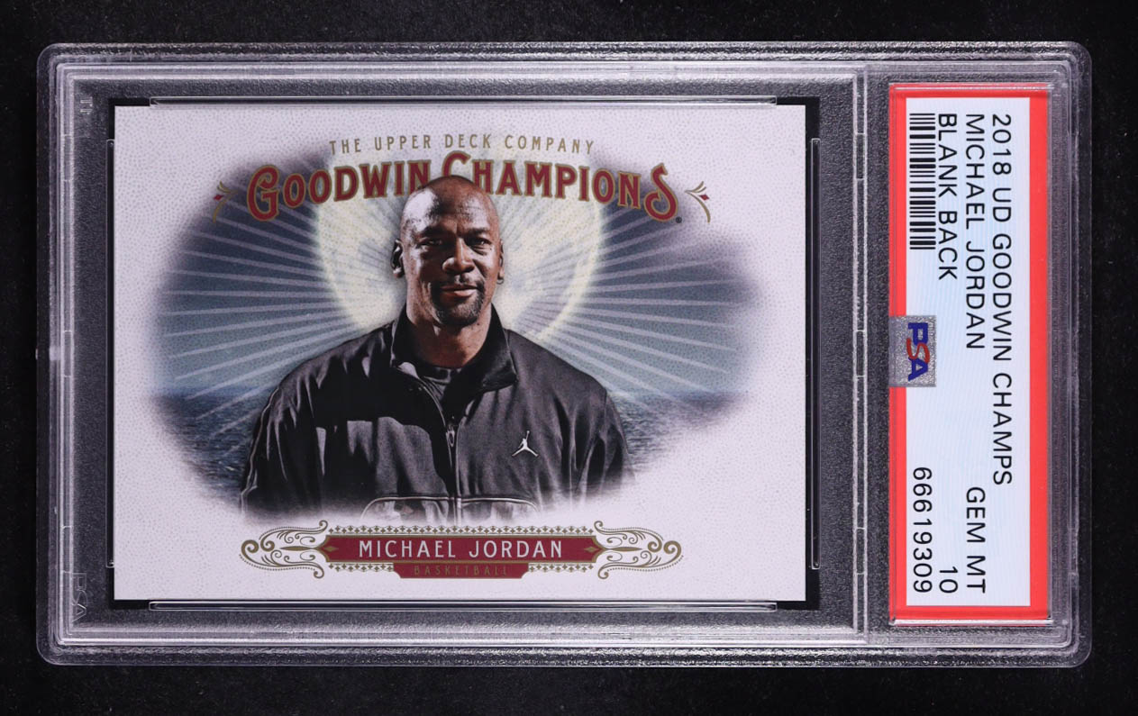 Michael Jordan 2018 Upper Deck Goodwin Champions Blank Back #51 (PSA 10) at PristineAuction.com Michael Jordan 2018 Upper Deck Goodwin Champions Blank Back #51 (PSA 10) at PristineAuction.com