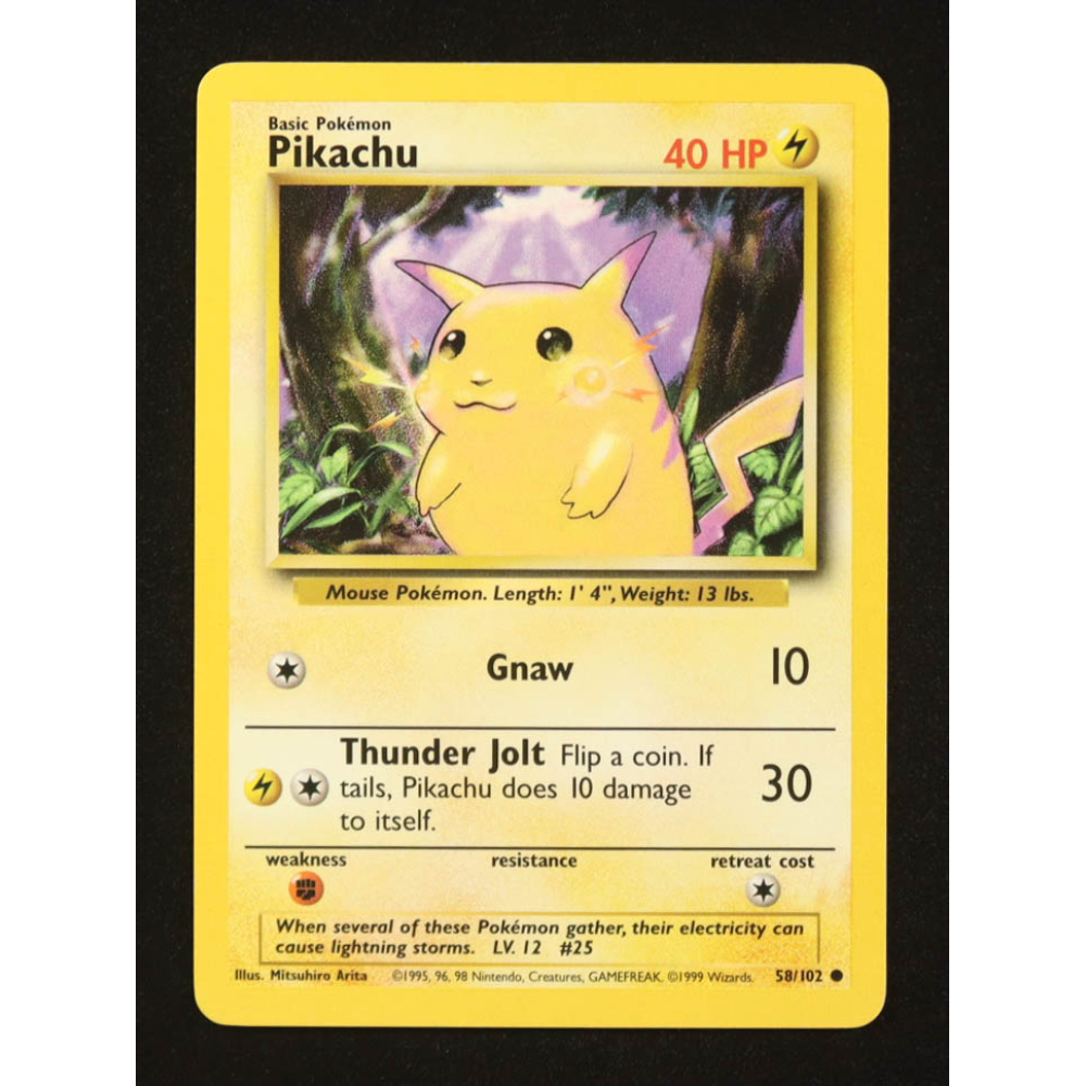 Pikachu 1999 Pokemon Base Unlimited #58 at PristineAuction.com