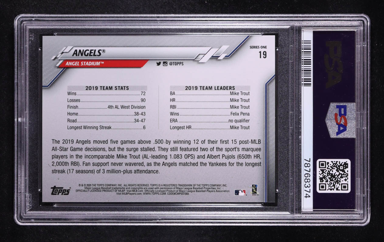 Los Angeles Angels 2020 Topps TC #19 (PSA 10) at PristineAuction.com Los Angeles Angels 2020 Topps TC #19 (PSA 10) at PristineAuction.com