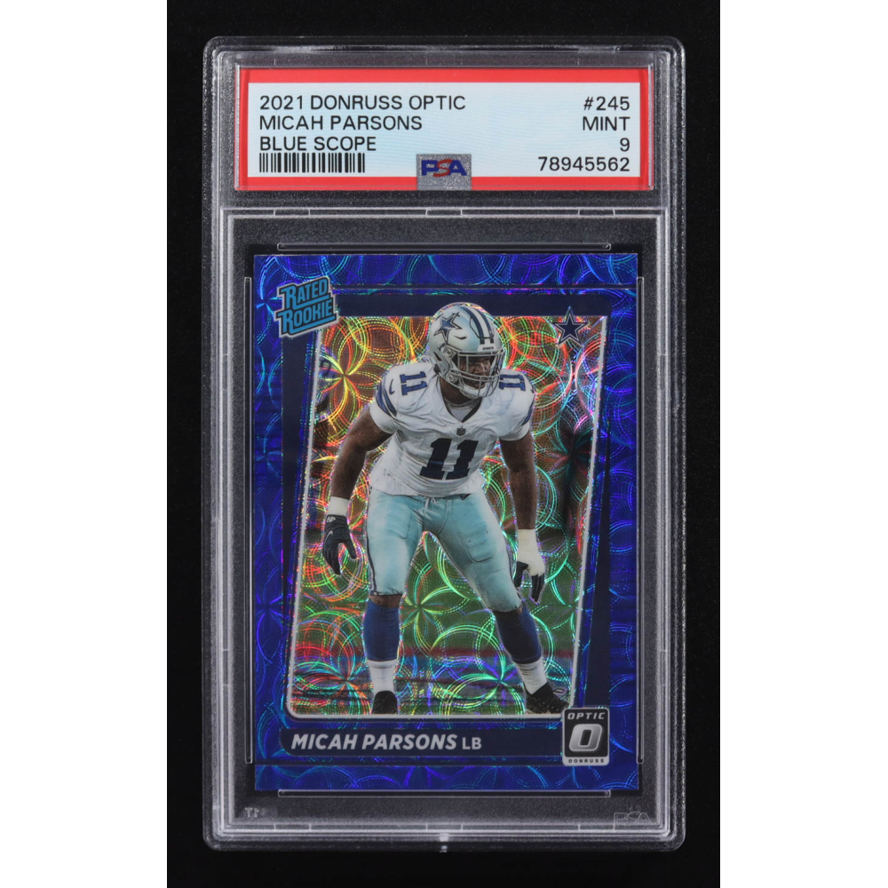 Micah Parsons 2021 Panini Donruss Optic Blue Scope RR #245 RC (PSA 9) at PristineAuction.com