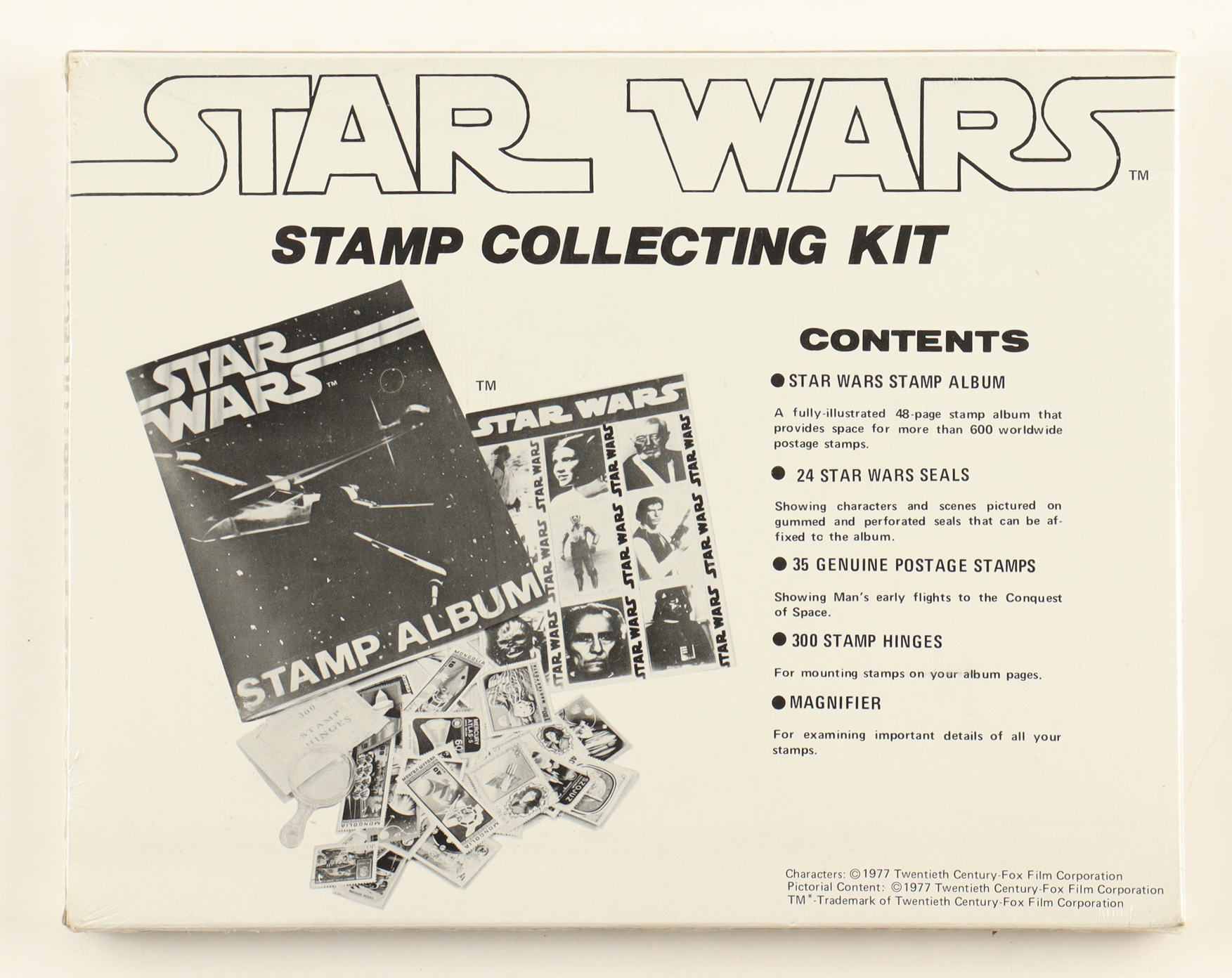 1977 "Star Wars" Vintage Stamp Collecting Kit with Stamp Album & Uncut Stamps Factory Sealed at PristineAuction.com 1977 "Star Wars" Vintage Stamp Collecting Kit with Stamp Album & Uncut Stamps Factory Sealed at PristineAuction.com
