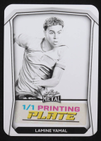 Lamine Yamal 2024 Leaf Metal Happy Holidays Web Exclusive Printing Plates Black #HHALM2 #1/1 at PristineAuction.com