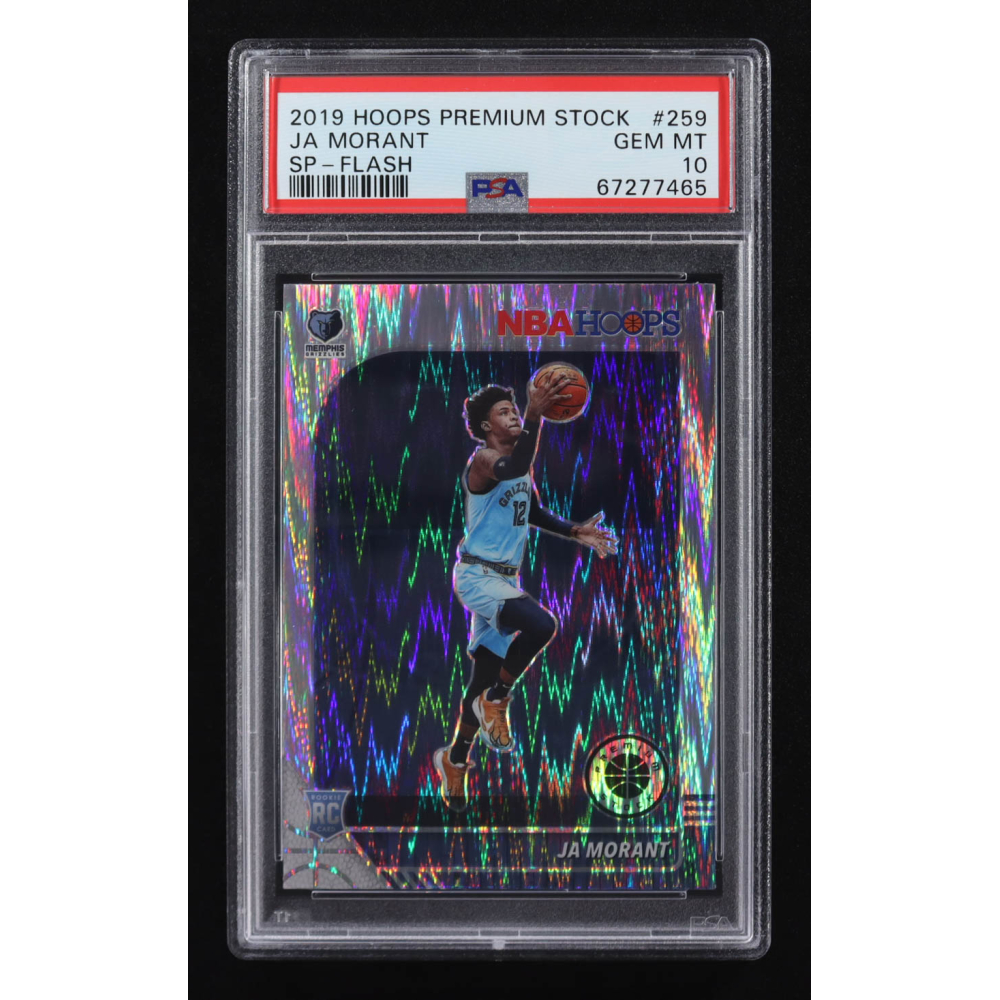 Ja Morant 2019-20 NBA Hoops Premium Stock SP Flash #259 RC (PSA 10) at PristineAuction.com