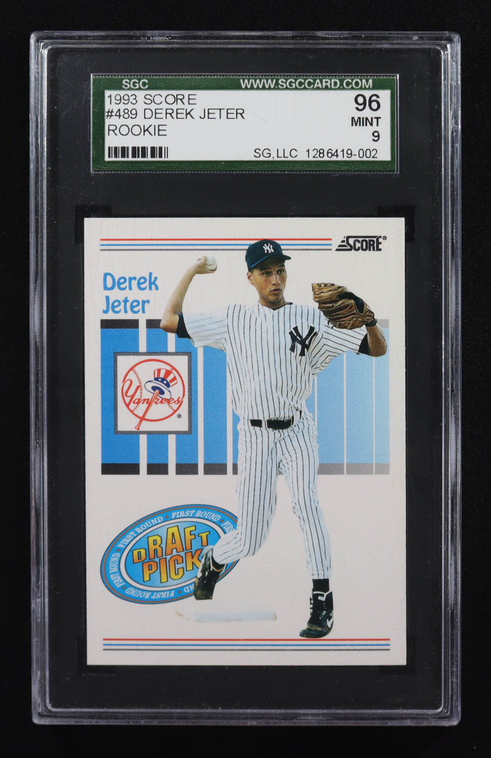 Derek Jeter 1993 Score Rookie #489 RC (SGC 9) at PristineAuction.com Derek Jeter 1993 Score Rookie #489 RC (SGC 9) at PristineAuction.com