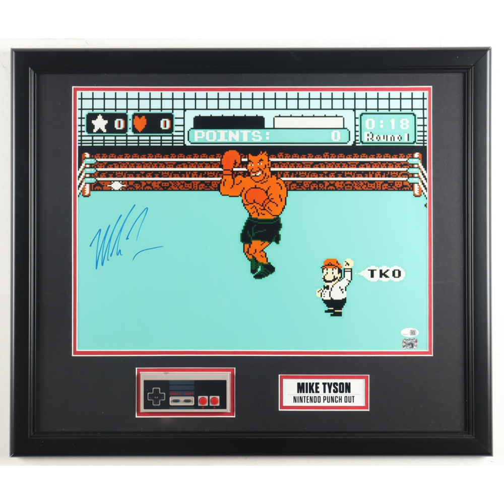 Mike Tyson Signed "Punch-Out!!" Custom Framed Photo Display with Nintendo Controller (Tyson & JSA) at PristineAuction.com