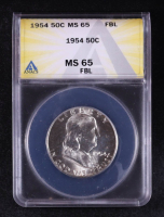 1954 Franklin Silver Half Dollar Full Bell Lines (ANACS MS65FBL) at PristineAuction.com