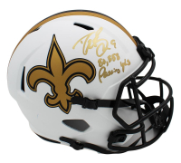 Drew Brees Signed Saints Full-Size Lunar Eclipse Alternate Speed Helmet Inscribed "80,358 Passing Yds" (Beckett) at PristineAuction.com